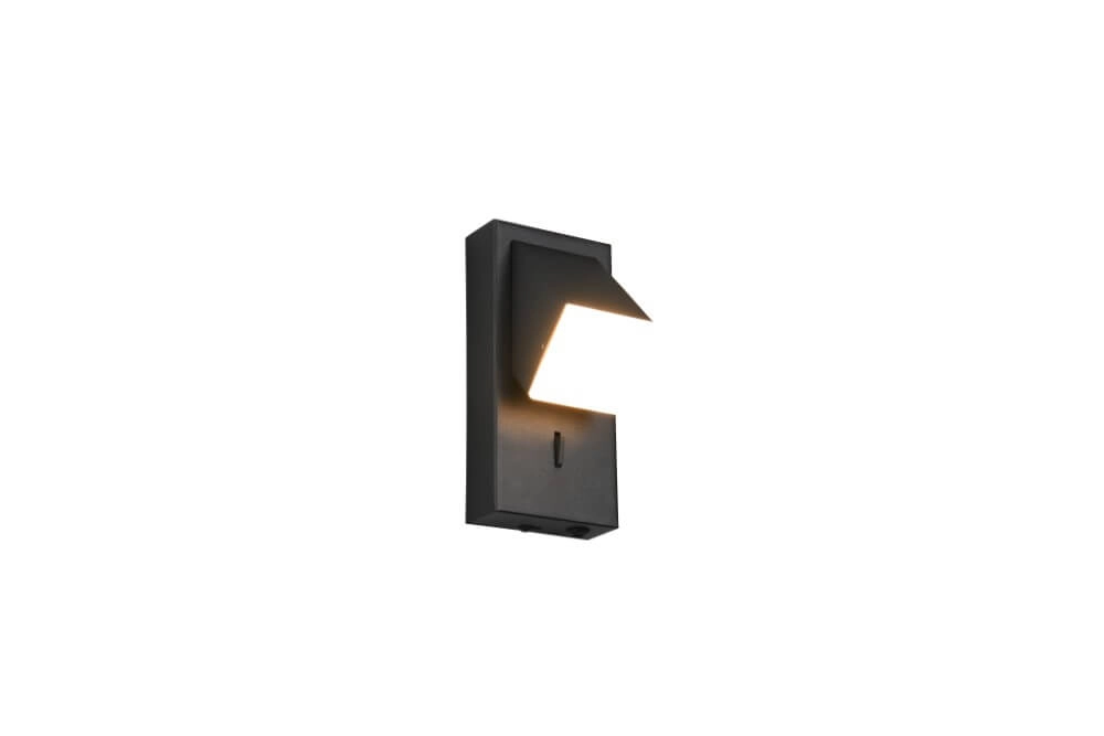 Wandspot zwart Raglan met schakelaar Wandspot zwart Raglan met schakelaar