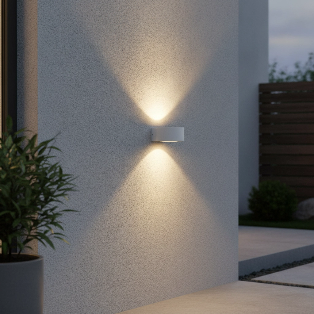 Buitenlamp up/down Hudson 11cm - wit