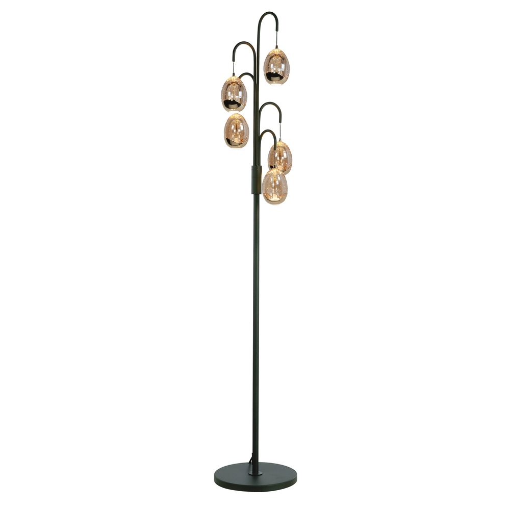 Vloerlamp Golden Egg zwart 5-lichts