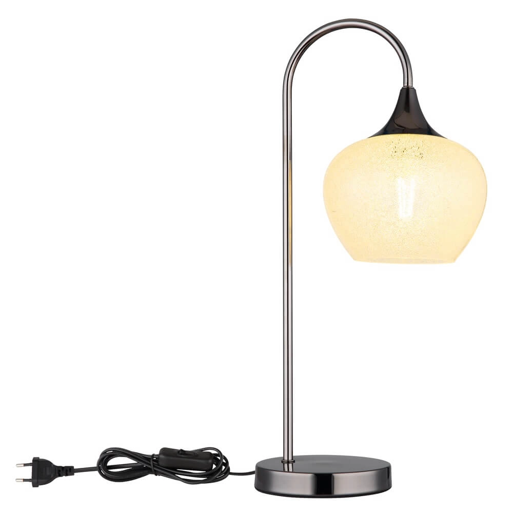 Antraciet tafellamp Maxy met wit glas enkel Globo 9007371456185