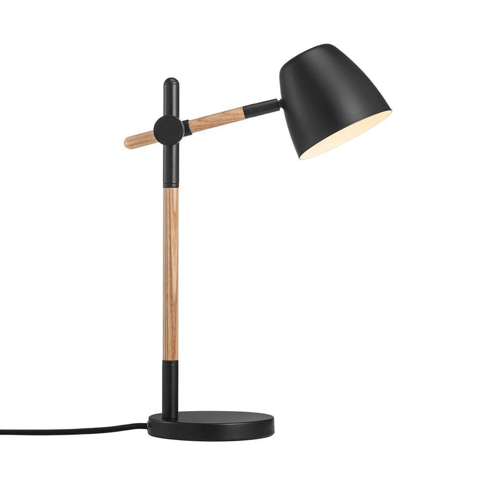 Tafellampje Theo zwart met hout Nordlux 5704924005695