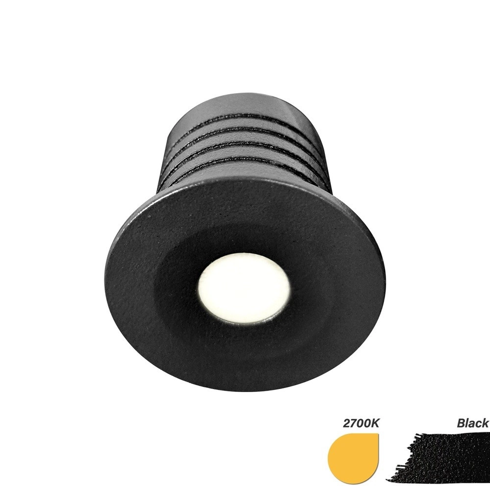 Led Mini inbouwspot 3W zwart Lyora 8719322376404