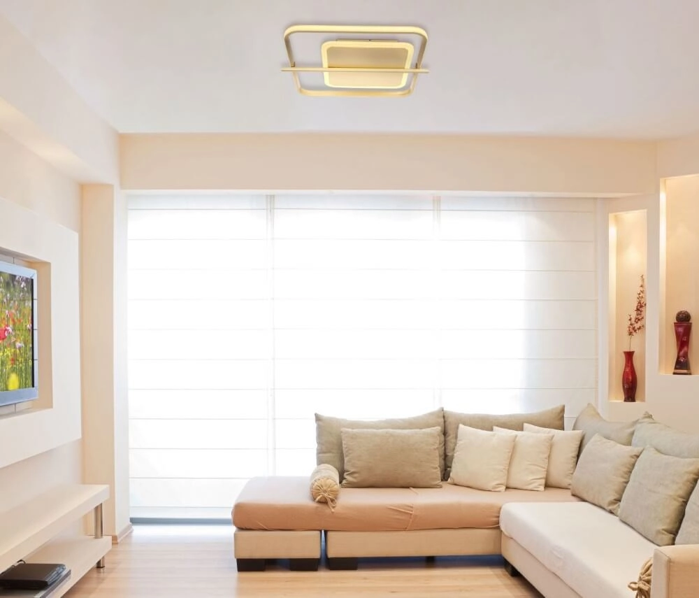 Gouden plafondlamp Reball vierkant Globo 9007371435791