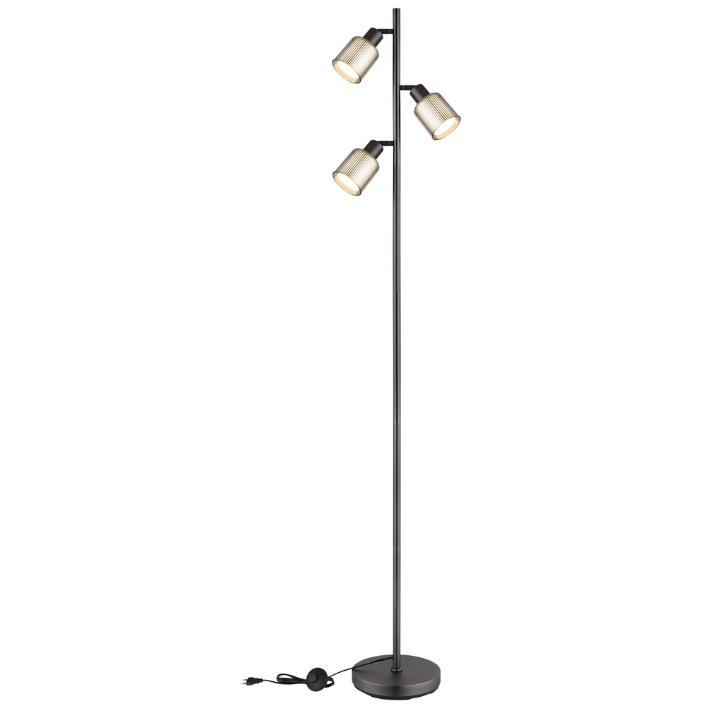 Design vloerlamp Villegas 3-lichts gunmetal Globo 9007371569953