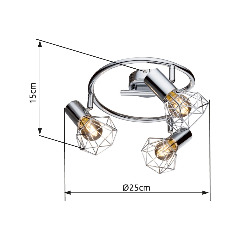 Plafondlamp Xara I 4-lichts chroom Globo 9007371331291