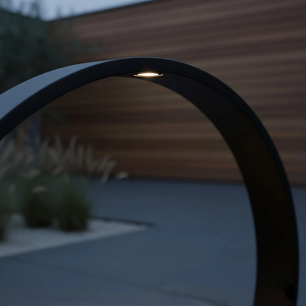 Ronde tuinlamp Jerel zwart IP54 Ø 40cm Lucide 5411212290472