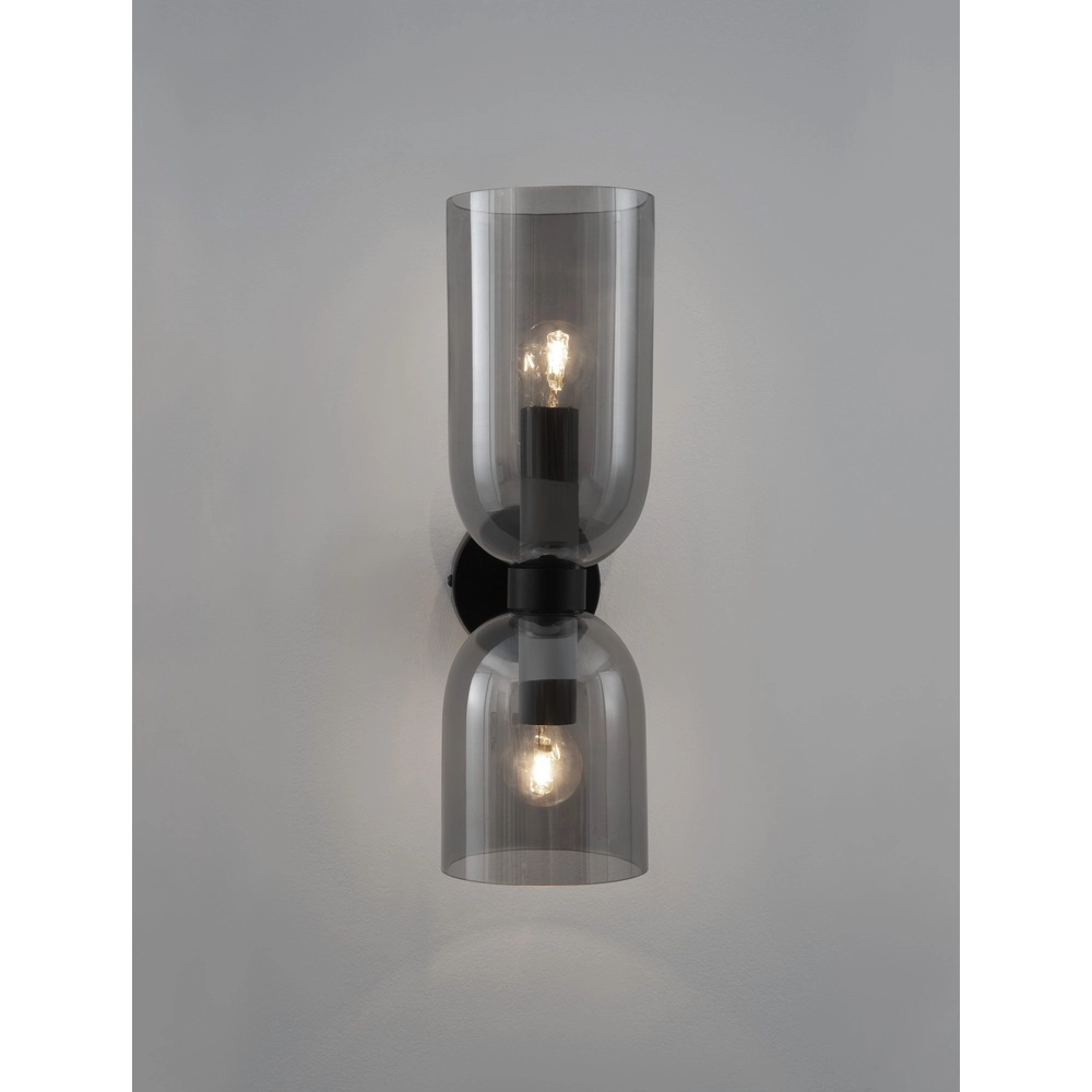 Design wandlamp Palmer dubbel zwart