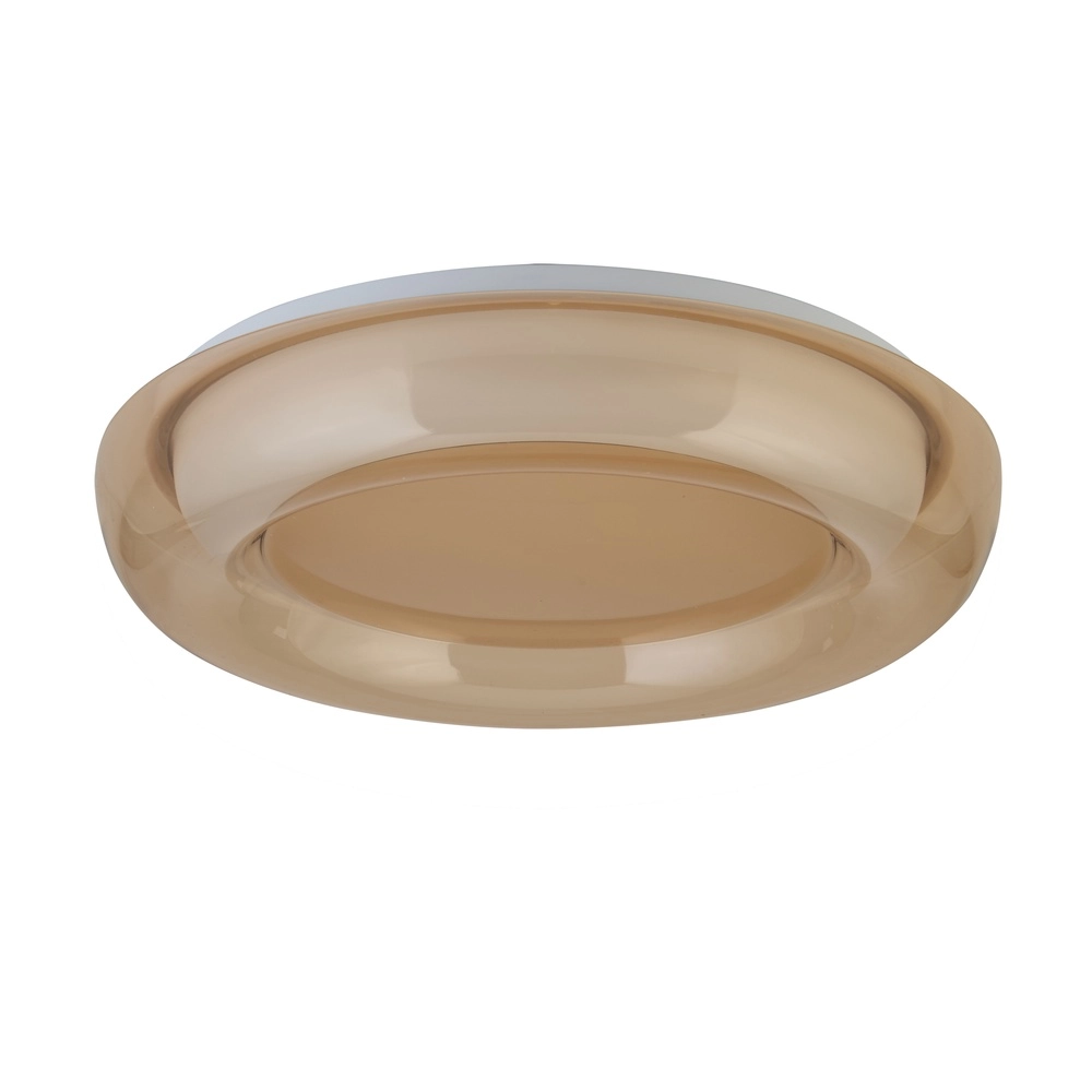 Plafonniere design Jude wit met amber glas Ø 40cm