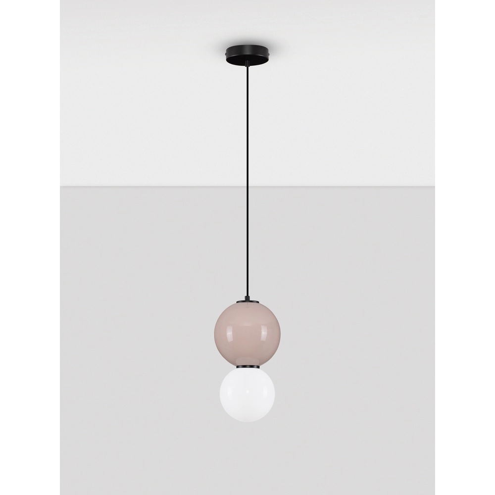 Hanglamp Noesis Ø 18cm mokka bruin met wit Lyora 5212017483676