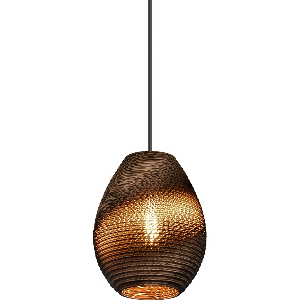 1-lichts hanglamp Carta Pineapple Think-paper cacao Ø 19cm Masterlight 8718121437538