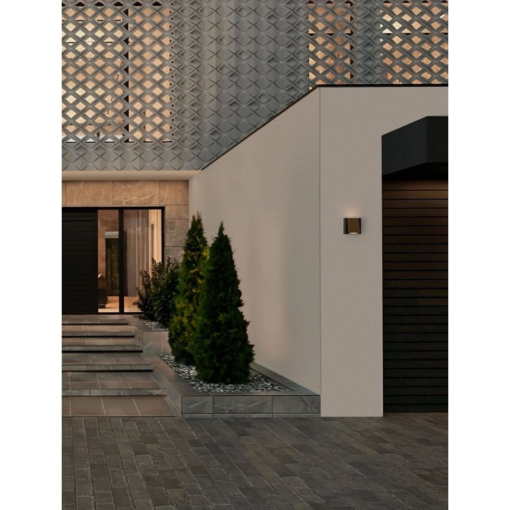 Wandlamp Kioo zwart met hout Lyora 5212017478795