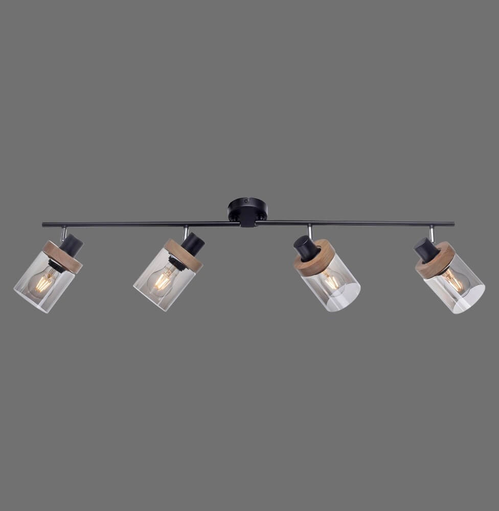 Plafondlamp Pasqual 4-lichts zwart Just Light 4043689986124
