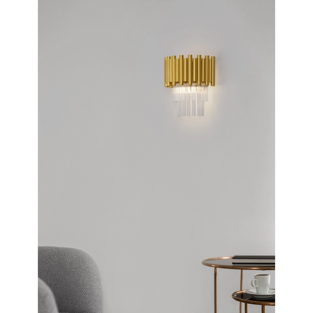Wandlamp Magnolia goud met kristal Lyora 5212017435033