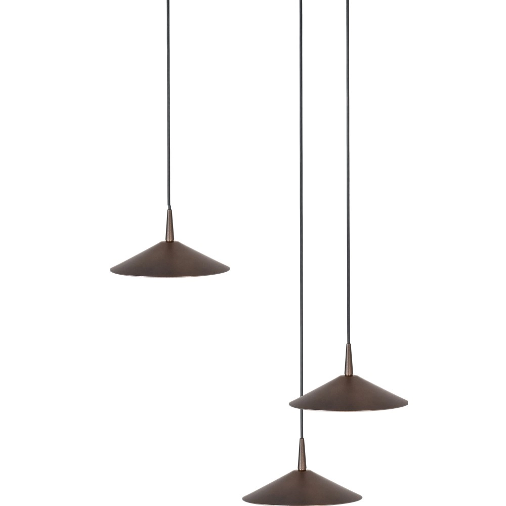 3-lichts hanglamp Ceppo cacao bruin Ø 18cm rond Masterlight 8718121358642