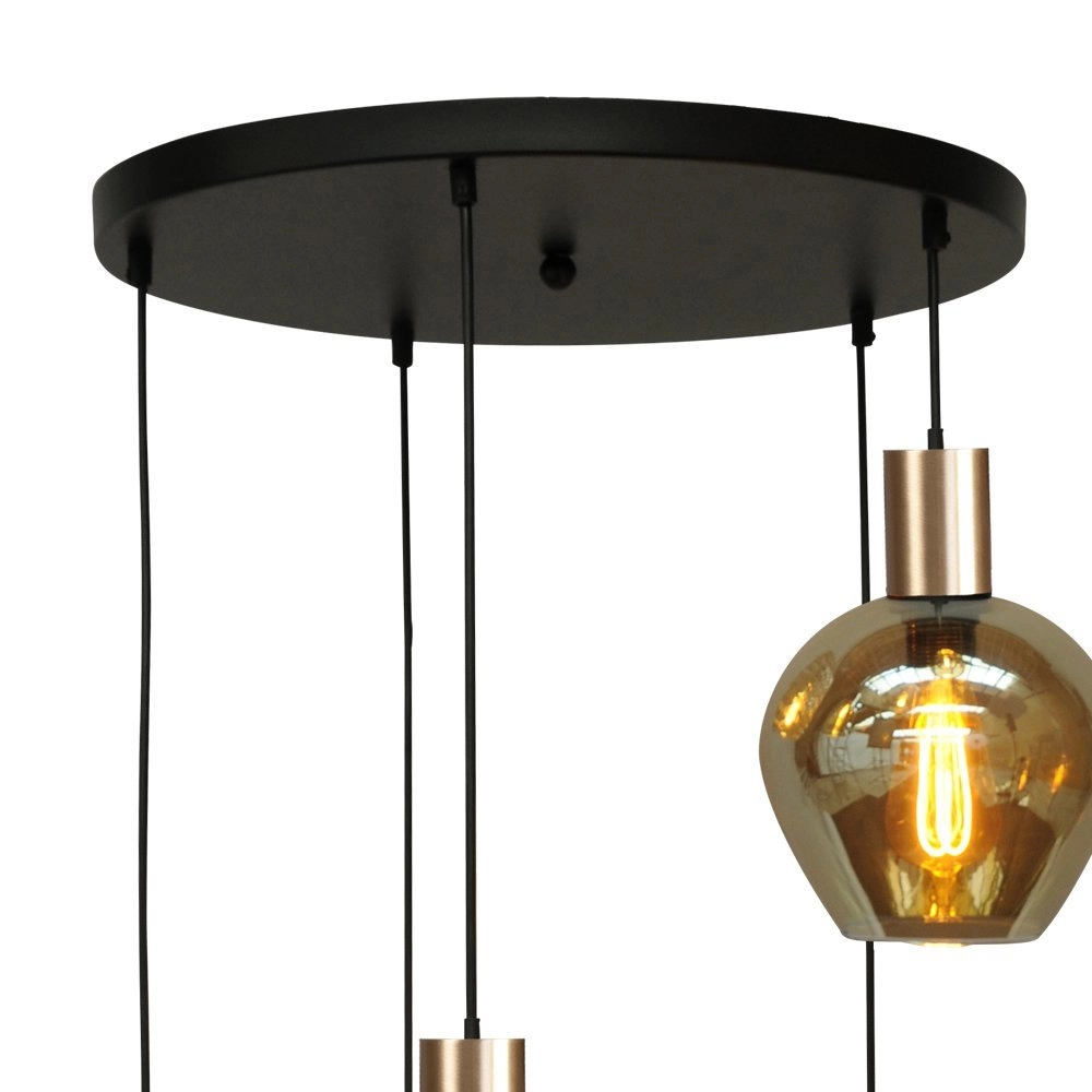 Hanglamp 5-lichts Bounty zwart met goud Masterlight 8718121247755