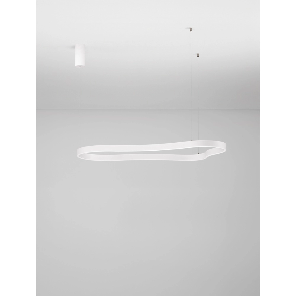 Natuurlijke vorm hanglamp Dussa wit 120cm Natuurlijke vorm hanglamp Dussa wit 120cm