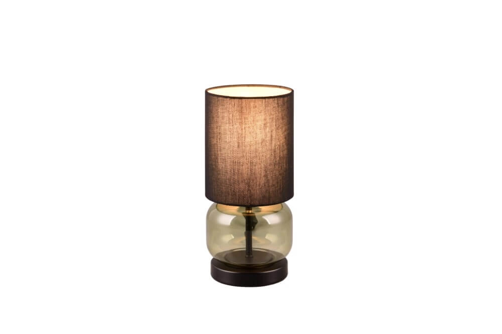 Zwarte tafellamp Elio met groen glas Zwarte tafellamp Elio met groen glas