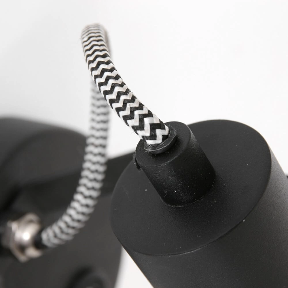 Zwart met RVS wandlamp Acier Steinhauer 8712746151442