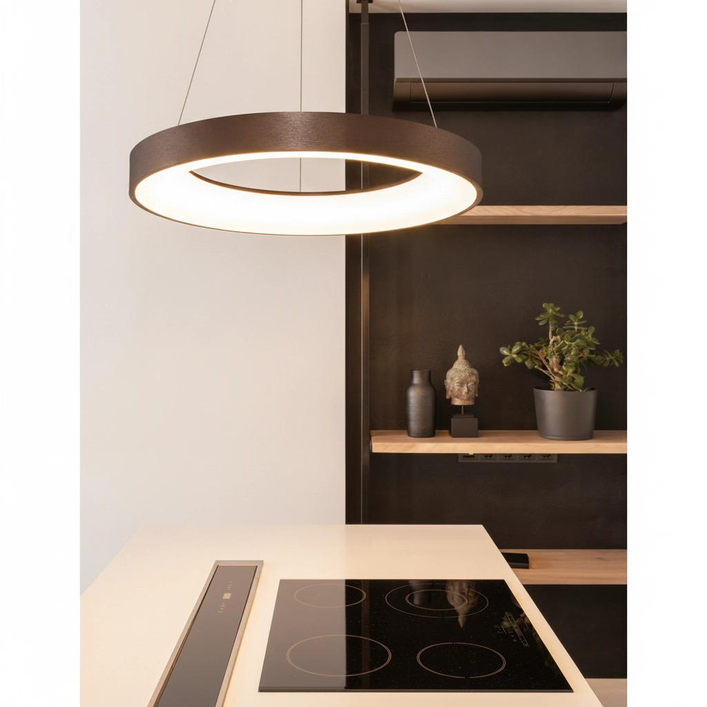 Hanglamp Rando Thin koffie bruin Ø 60cm
