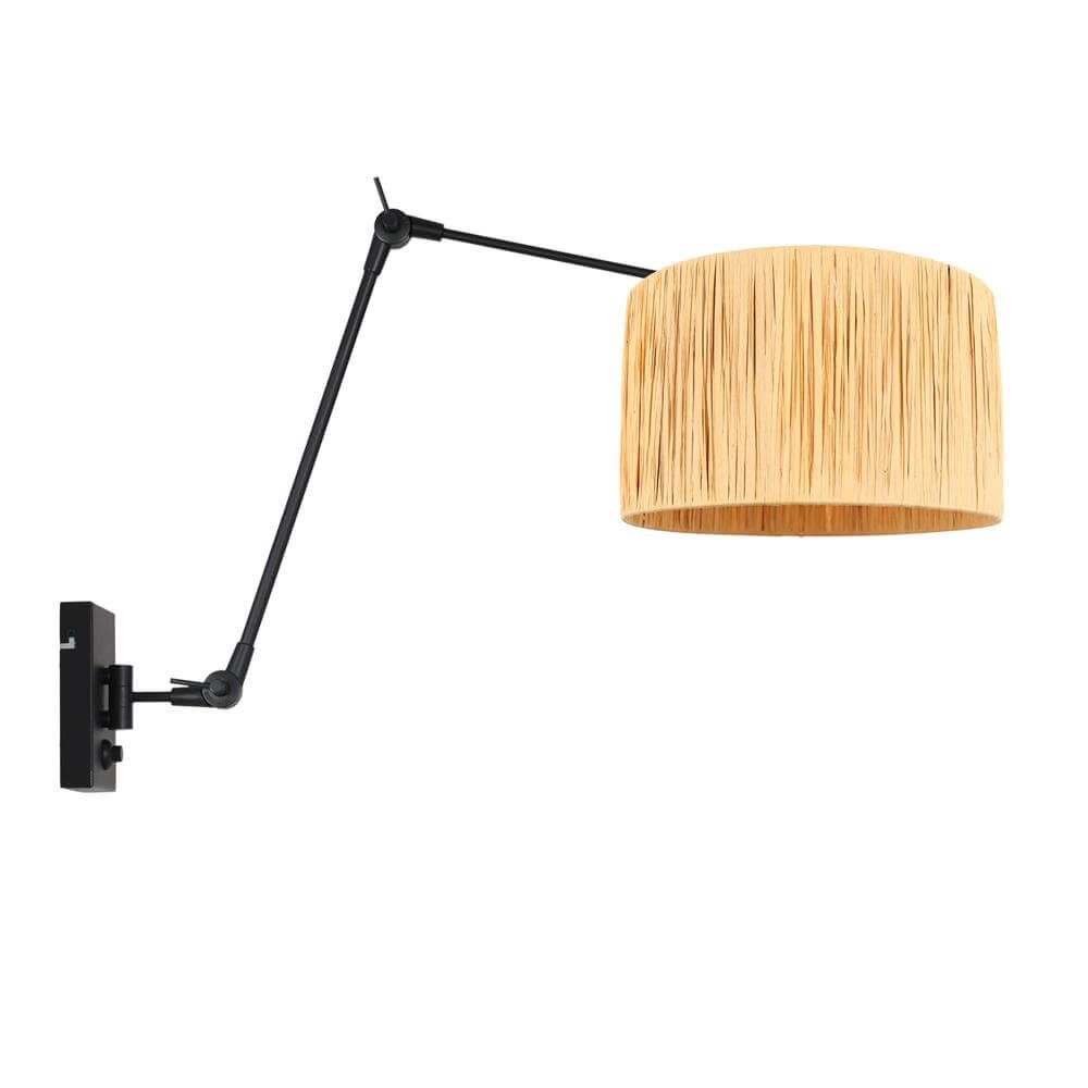 Wandlamp Prestige Chic zwart met strokleurige kap Wandlamp Prestige Chic zwart met strokleurige kap