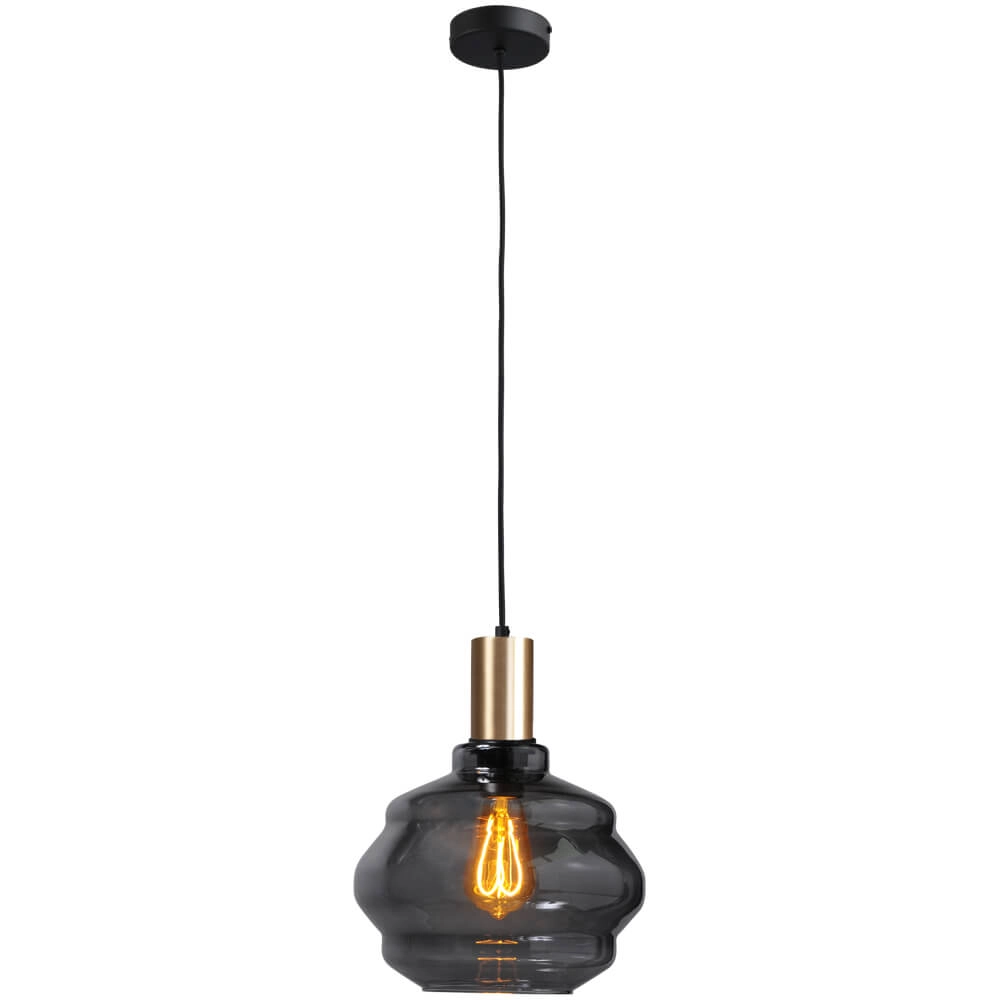 Hanglamp goud Porto met Ball smoke glas - Ø 24cm Masterlight 8718121269139