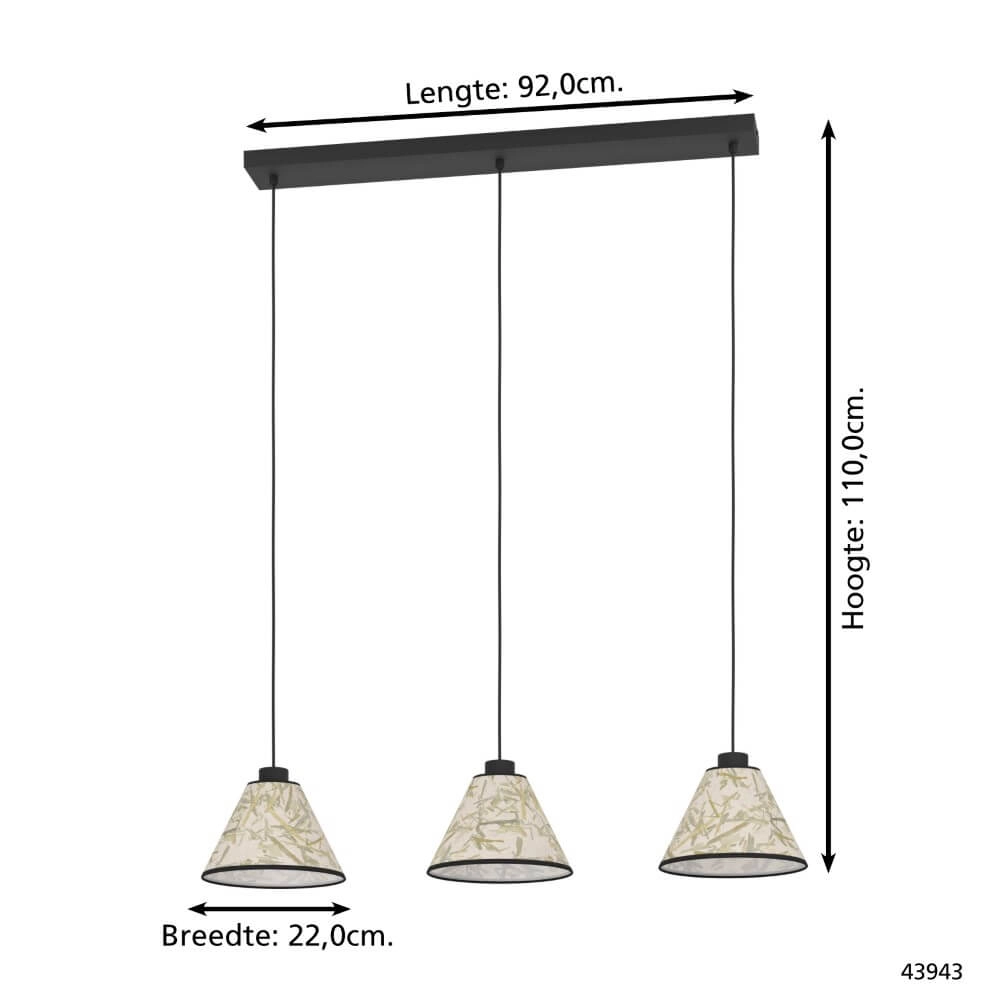 Natuurlijke hanglamp Oxpark 3-lichts Eglo 9002759439439