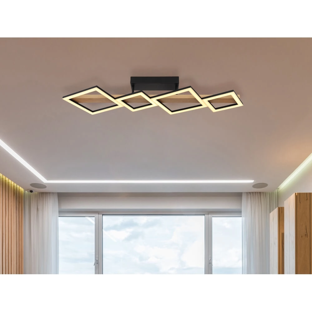 Moderne plafondlamp Dustin zwart 92cm Globo 9007371451104