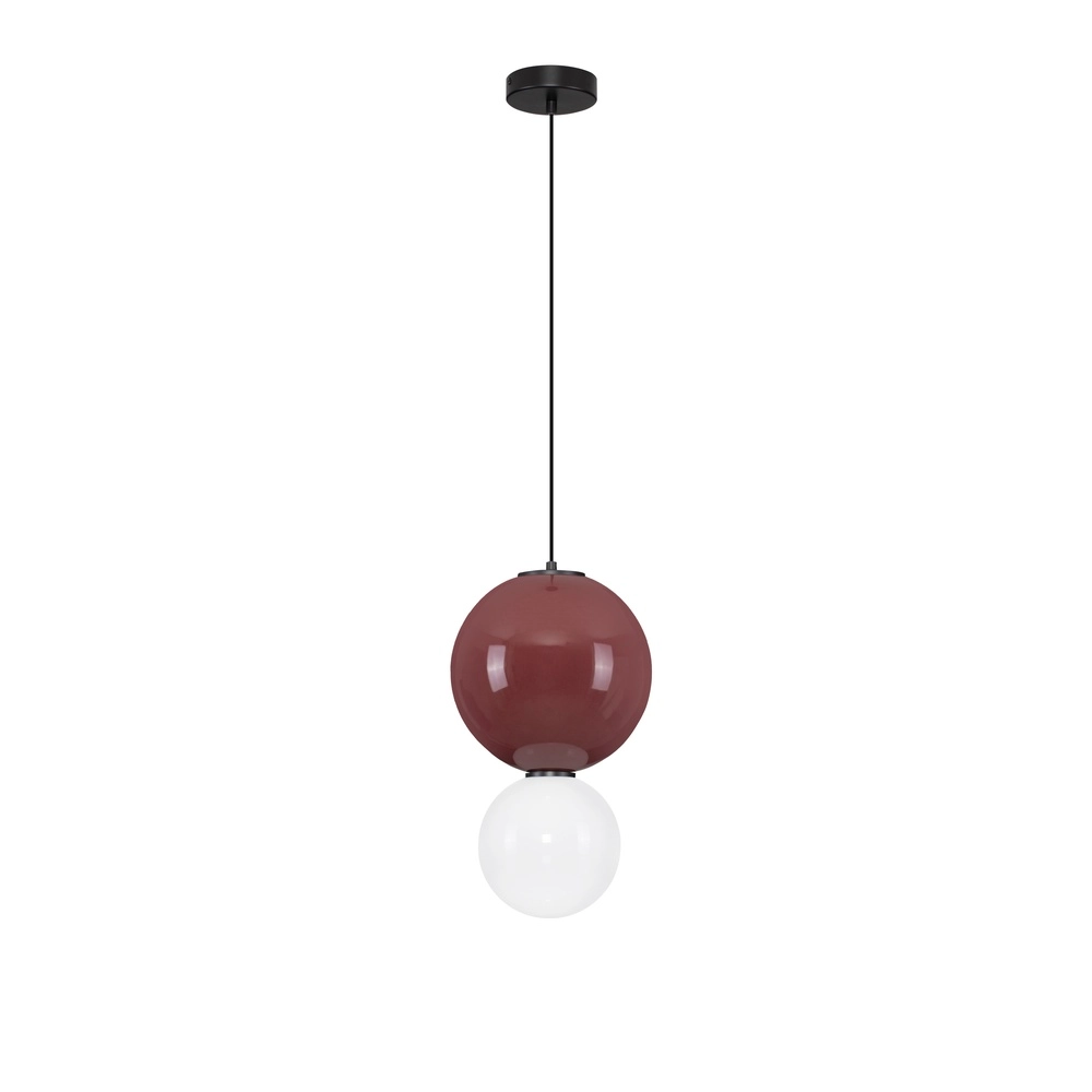 Hanglamp Noesis Ø 25cm bordeaux rood met wit