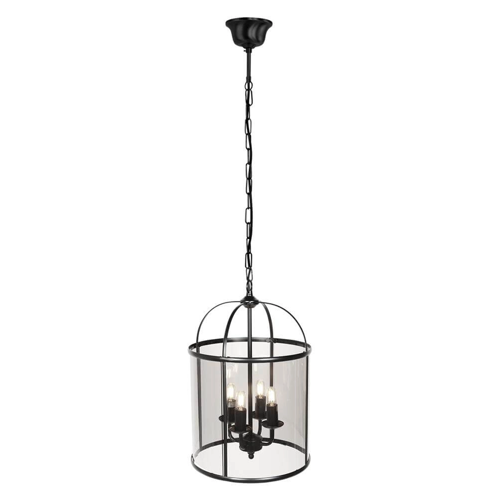 Klassieke hanglamp Pimpernel zwart 4-lichts Steinhauer 8712746174205
