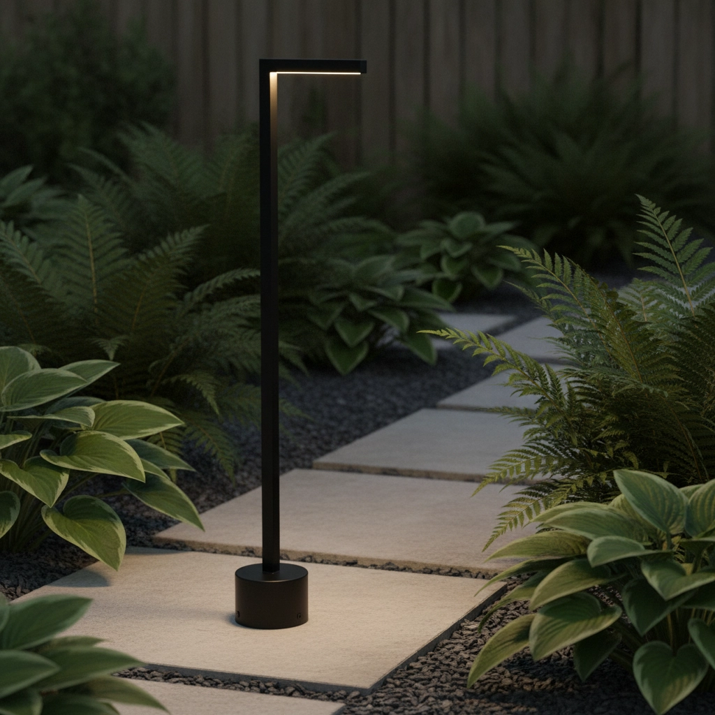 Strakke tuinlamp Pipe zwart 64,5cm