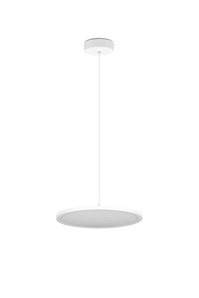 Witte strakke hanglamp Tray Ø 40cm