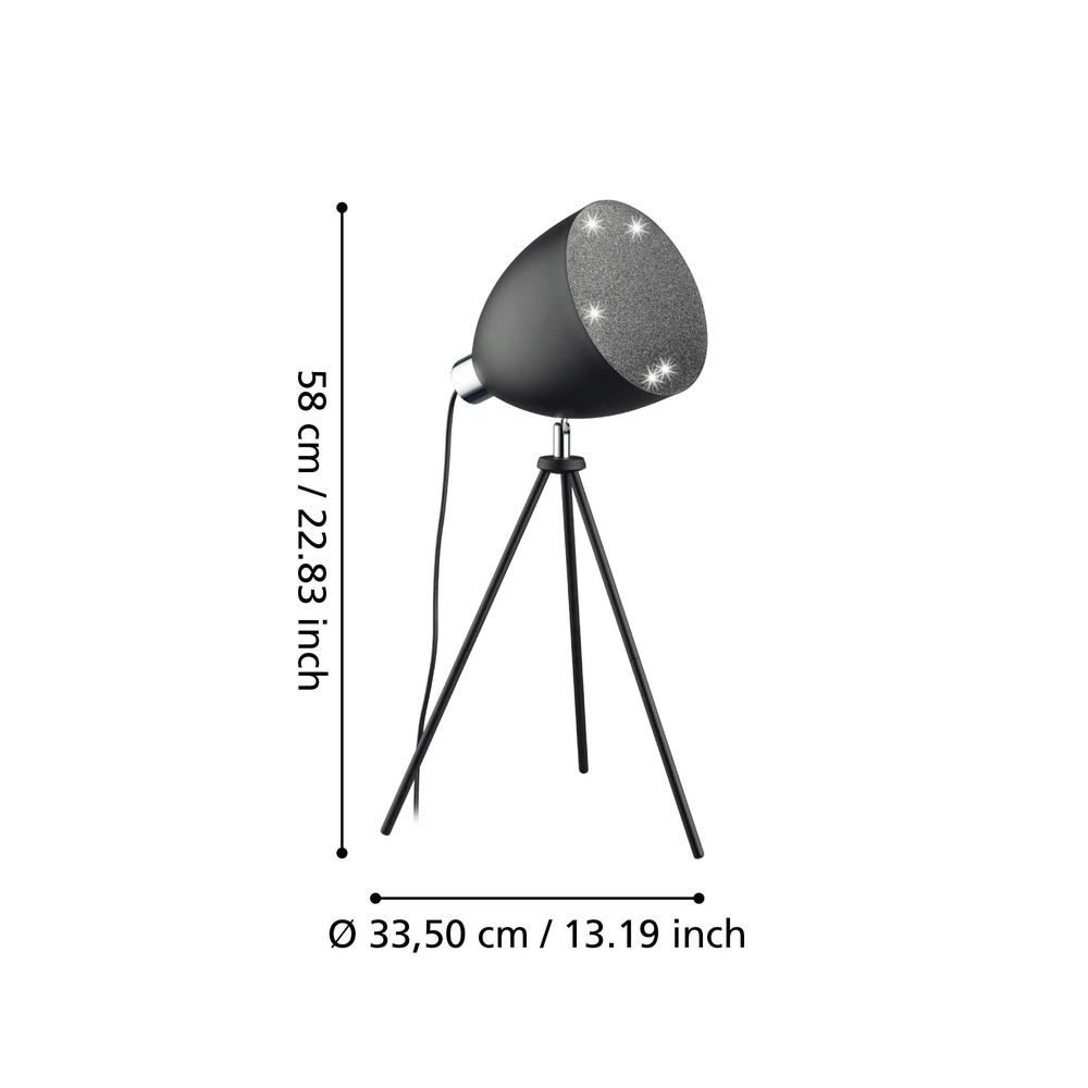 Tripod tafellamp Mareperla zwart Eglo 9002759793784