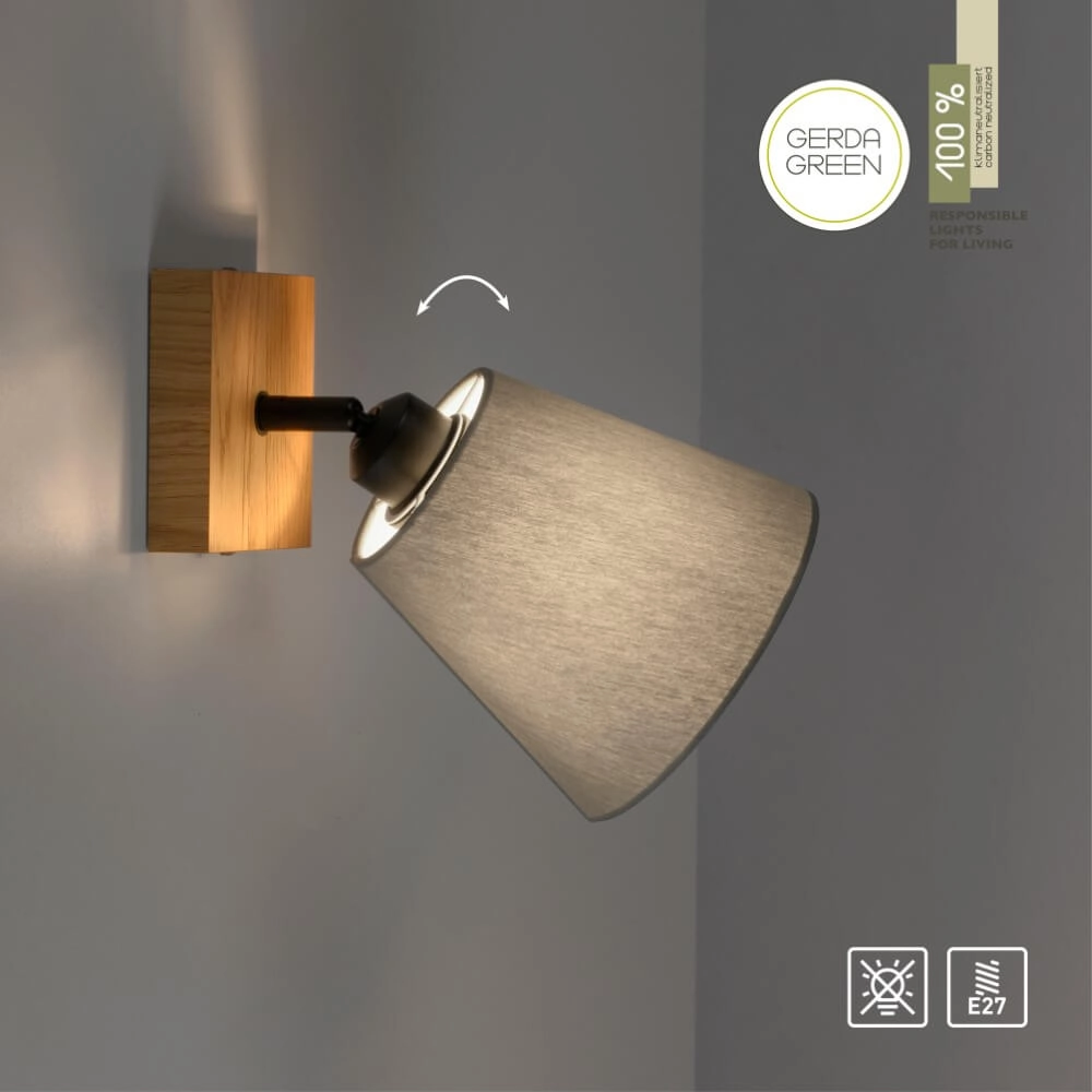 Wandlamp Green Michel hout Just Light 4043689994891