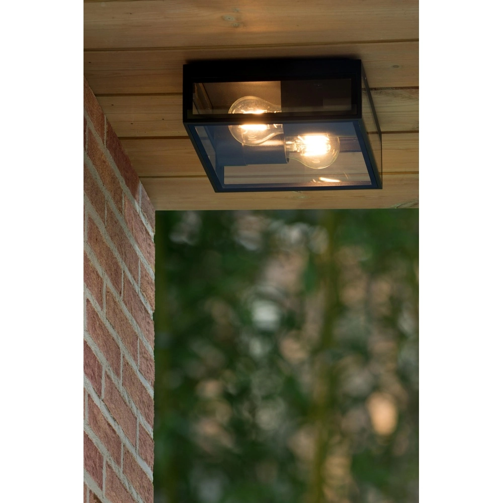 Design wandlamp Dukan IP65 zwart dubbel Lucide 5411212151889