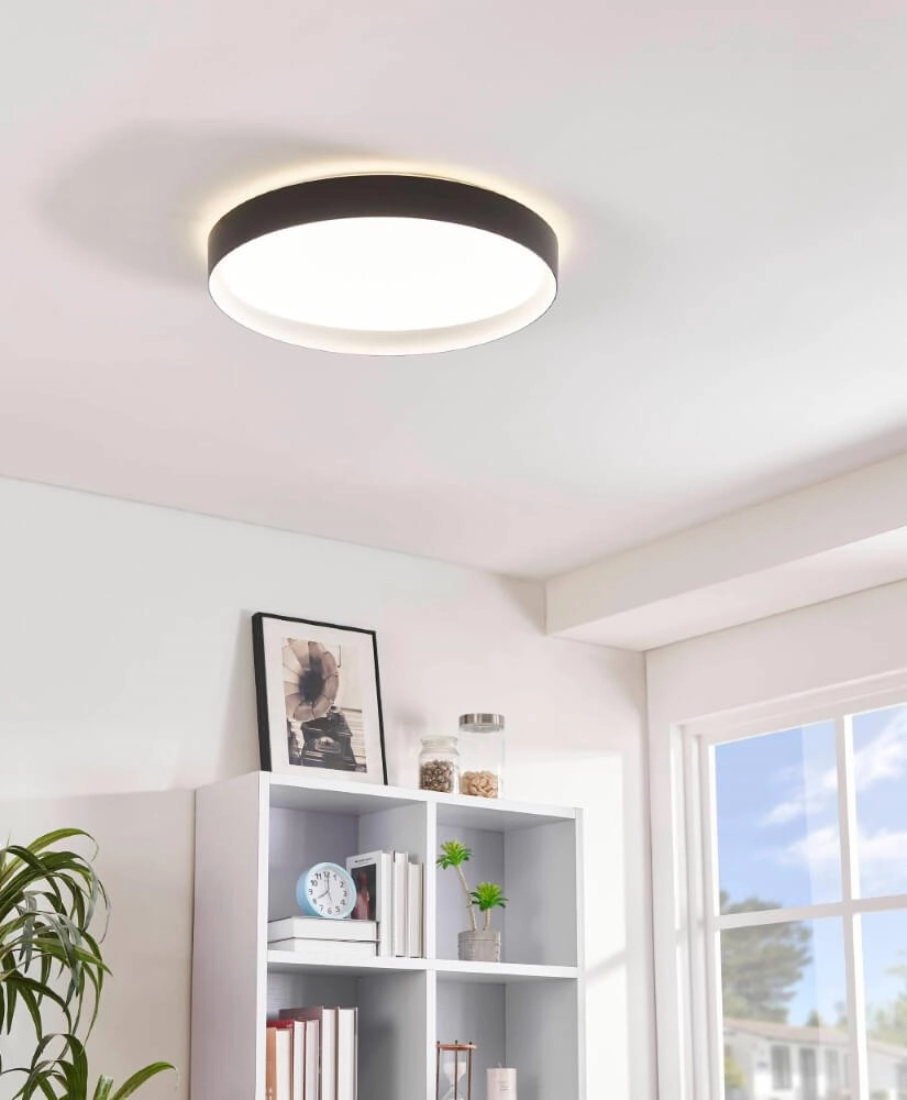 Zwarte plafondlamp Laurito Ø 49cm Eglo 9002759997830