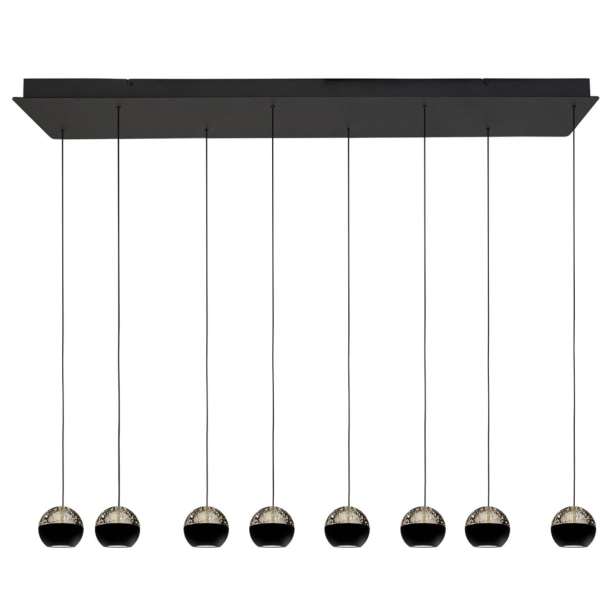 Eettafel hanglamp 115cm Belluno 8-lichts led - zwart Steinhauer 8712746184020