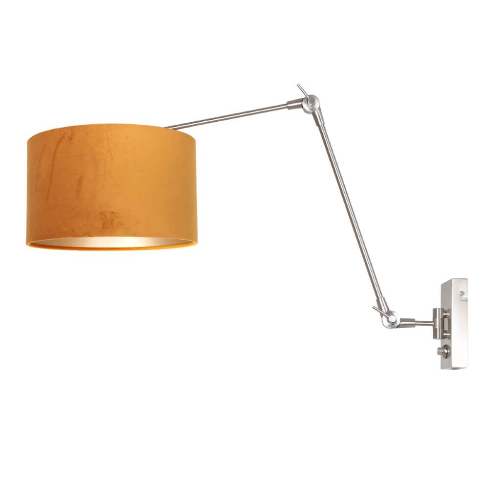 Verstelbare muurlamp Prestige Chic met goud velvet Verstelbare muurlamp Prestige Chic met goud velvet