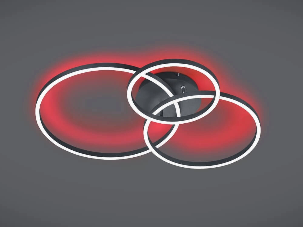 Plafonnière Winona 3-rings zwart Trio 4017807503524