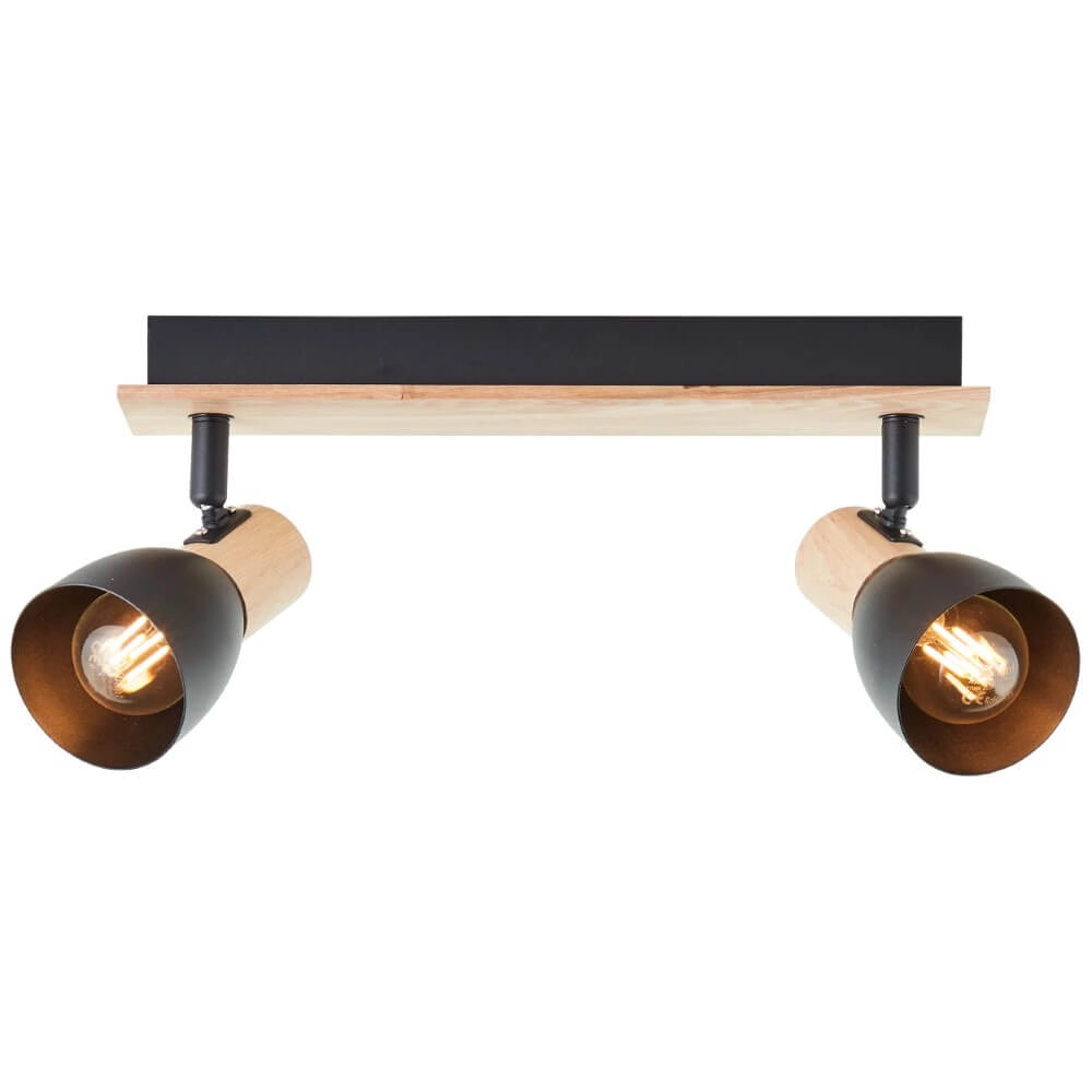 Plafondlamp Daintree 2-lichts zwart Brilliant 4004353408670