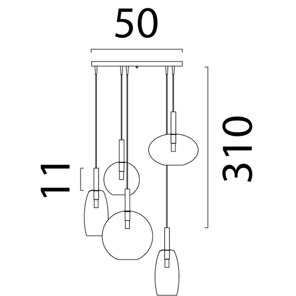 5L vide hanglamp Lido Ball met helder glas Masterlight 8718121335544