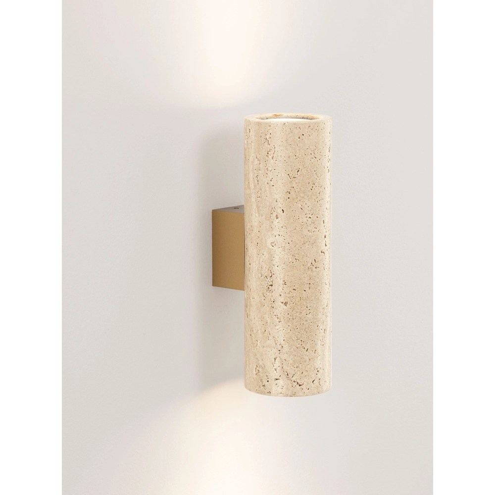 Design wandlamp Olvio zand bruin travertin