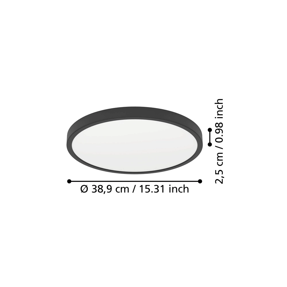 Led plafonnière Fueva 6 rond - zwart - Ø 38,9cm Eglo 9008606330096