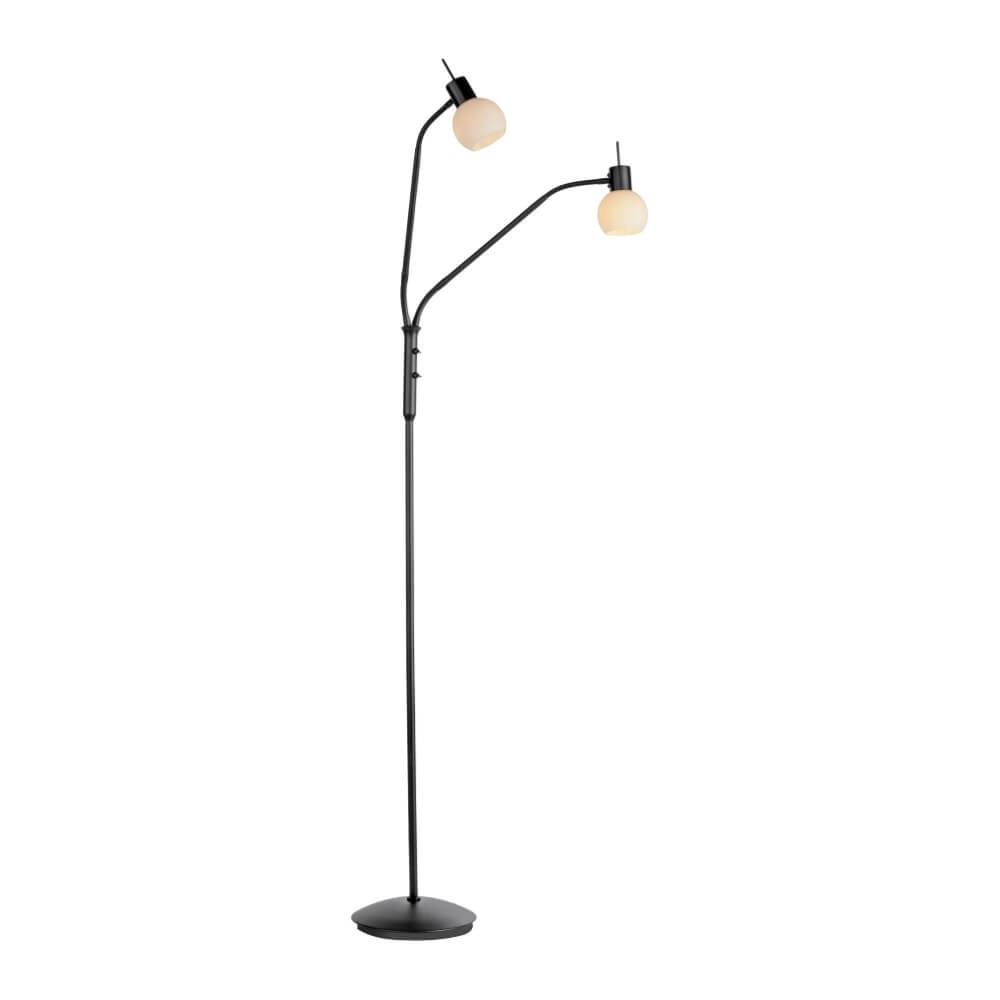 Zwarte vloerlamp Loki 2-lichts
