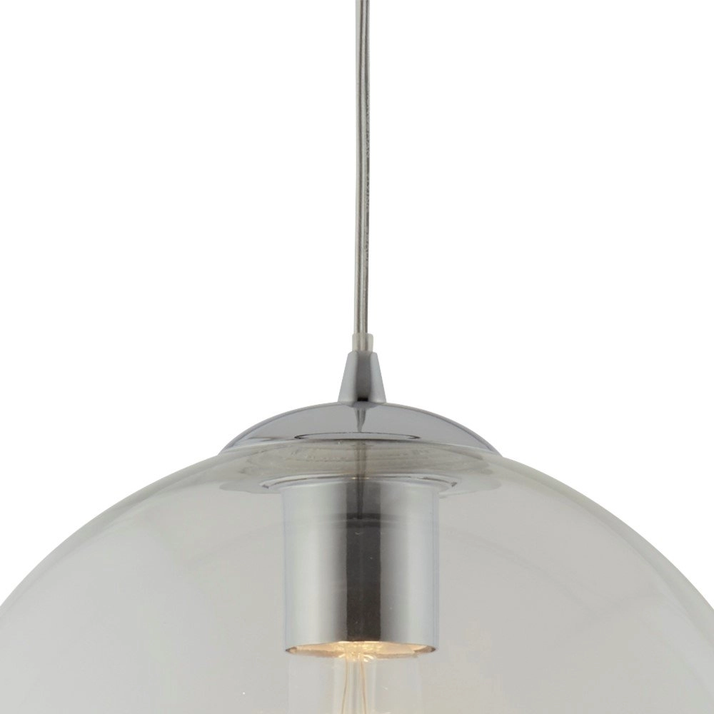 Glazen hanglamp Balls Ø 25cm grijs met helderglas Searchlight 5053423096155