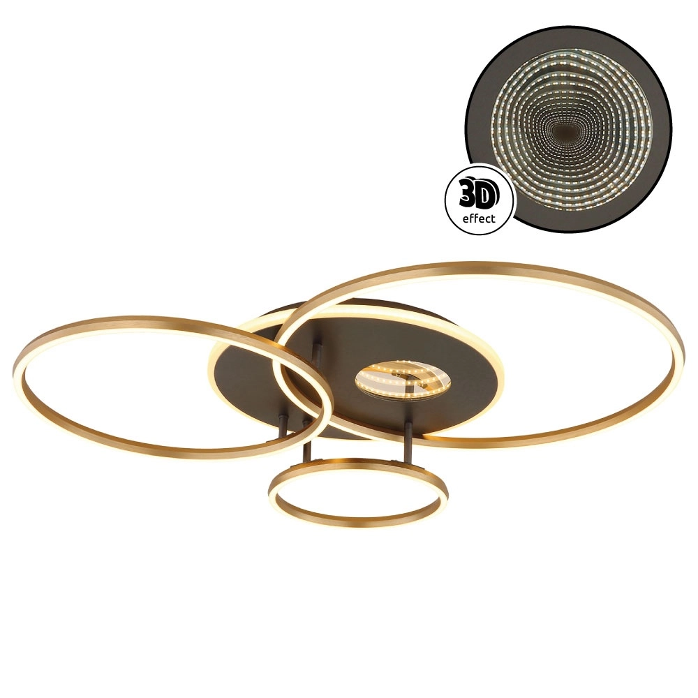 Moderne plafondlamp Invertina goud 90cm Globo 9007371572403