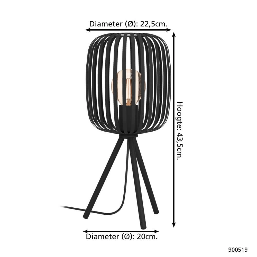 Zwarte tafellamp Romazzina Ø 20cm Eglo 9008606244485