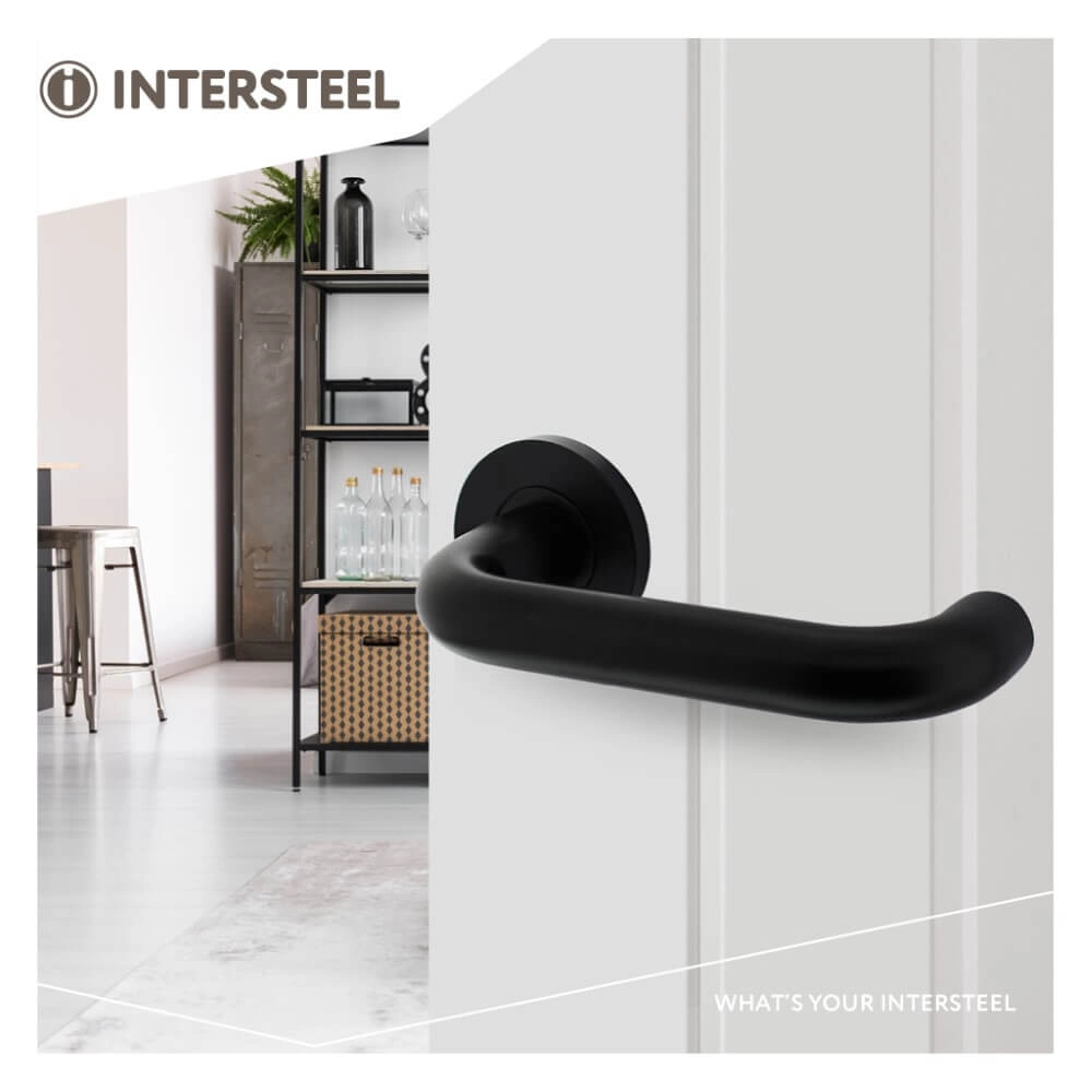 Deurklink Rond aluminium zwart Intersteel 8714186492154
