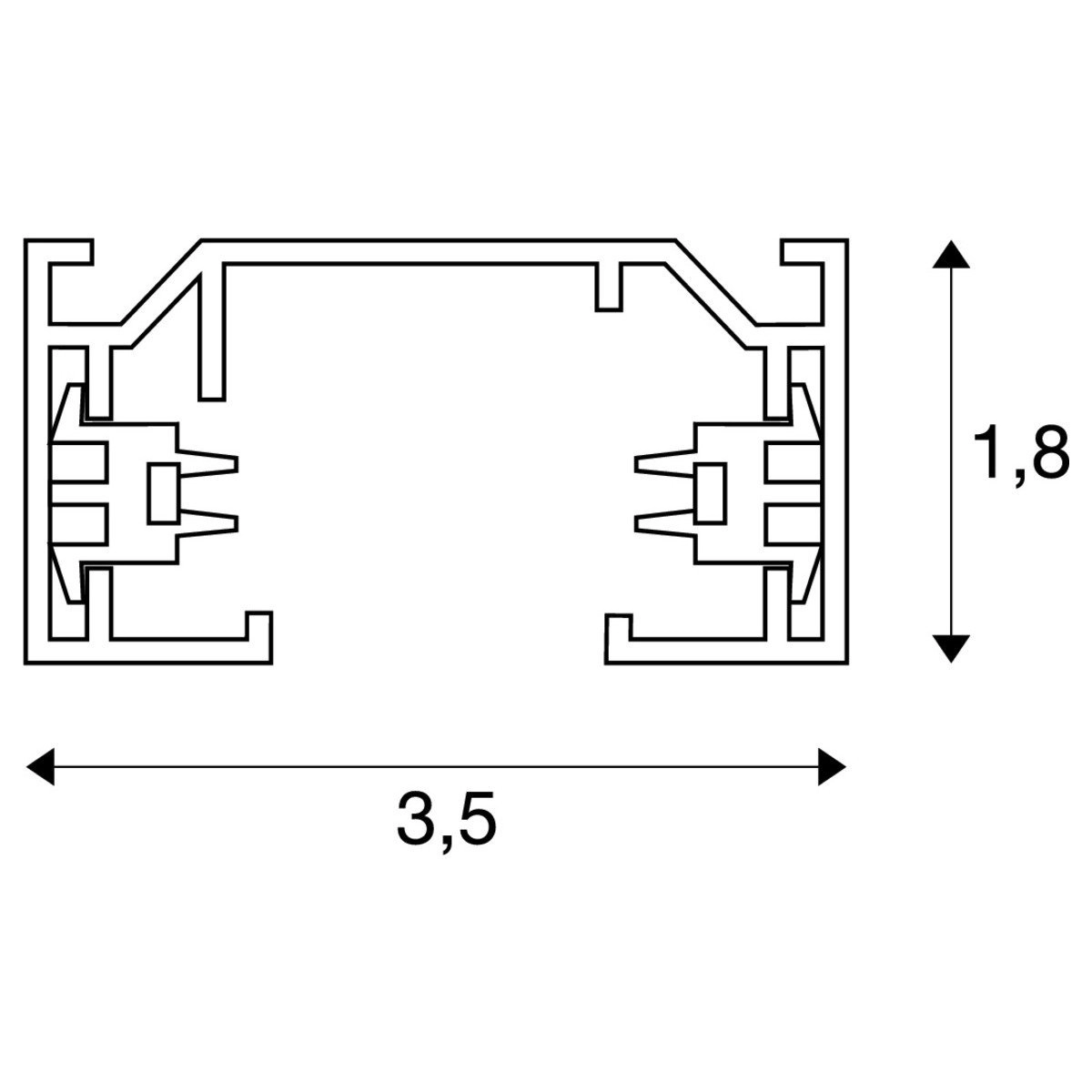 1 meter 1-Fase Rail zwart SLV 4024163142571
