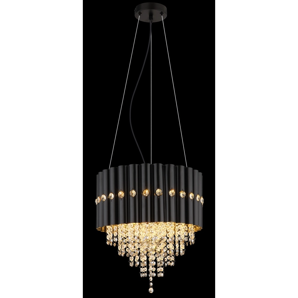 Hanglamp Eleos zwart met kristal Globo 9007371528431