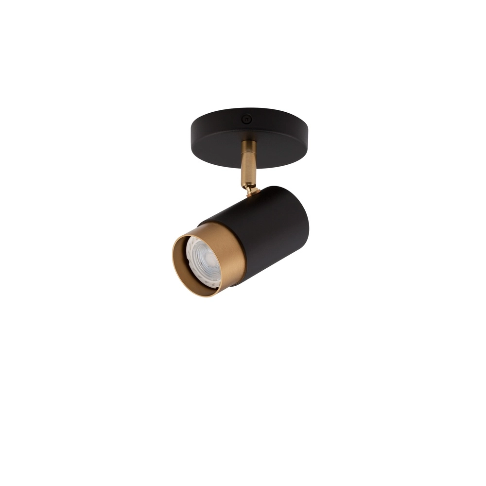 Plafondspot Pogno enkel zwart met goud Lyora 5212017430830
